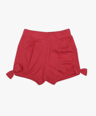 

PINK & BLUE by fbb Short For Girls Casual Solid Cotton(Red, Pack of 1, Coral