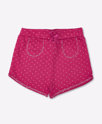 

PINK & BLUE by fbb Short For Girls Casual Polka Print Cotton(Pink, Pack of 1, Fuschia