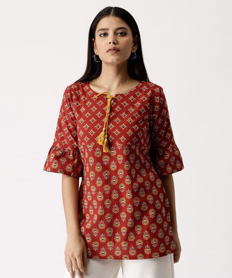 Libas Casual Abstract Women Kurti(Red) Flipkart