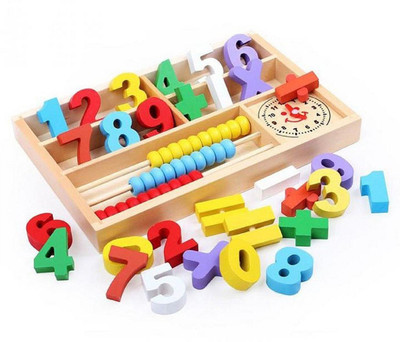 

Miss & Chief Wooden Claasic Digital Mathematics Learning Toy with Numbers-Abacus-Numerical Symbols(Multicolor)