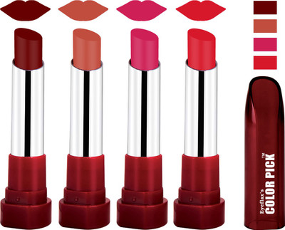 

Eyeflax's Colorpick Silk Touch Matte Multicolor Lipstick Combo 7 (Pack of 4)(Multicolor, 14 g)