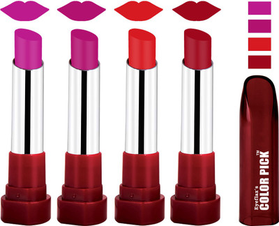 

Eyeflax's Colorpick Silk Touch Matte Multicolor Lipstick Combo 8 (Pack of 4)(Multicolor, 14 g)