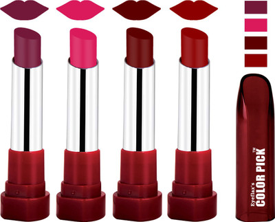 

Eyeflax's Colorpick Silk Touch Matte Multicolor Lipstick Combo 6 (Pack of 4)(Multicolor, 14 g)