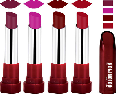 

Eyeflax's Colorpick Silk Touch Matte Multicolor Lipstick Combo 9 (Pack of 4)(Multicolor, 14 g)