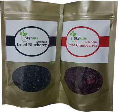 

SKYNUTS Premium Value Combo Pack# Cranberries 100g, Blueberries 100g # Cranberries, Blueberry(200 g, Pouch)