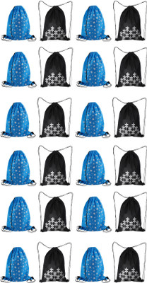 Demoda Printed Party Bag(Black, Blue, Pack of 24)