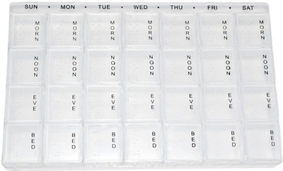 

VGS MARKETINGS 7day 7 days PILL BOX TABLET BOX HYGIENIC WEEKLY PILL BOX FOR BREAKFAST LUNCH DINNER & SLEEP Pill Box(White)