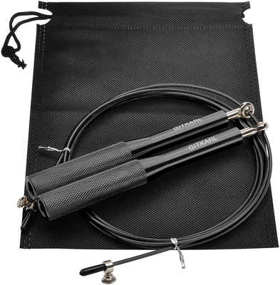 

QUINERGYS ™ Professional Speed Skipping Rope, 360 Degree Spin for Double Unders Speed Skipping Rope(Black, Length: 320 cm), Multicolor-515