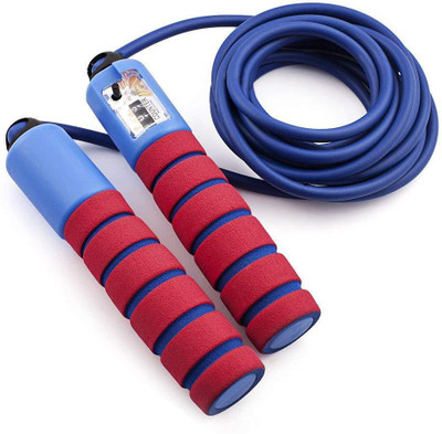 

QUINERGYS Resettable Counter Foam Wrapped Jump Rope for Workout Freestyle Skipping Rope(Red, Blue, Length: 320 cm), Multicolor-11