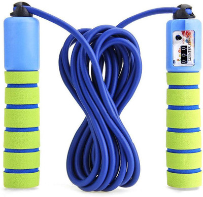 

QUINERGYS ® Skipping Rope with Counter Freestyle Skipping Rope(Green, Blue, Length: 320 cm), Multicolor-03