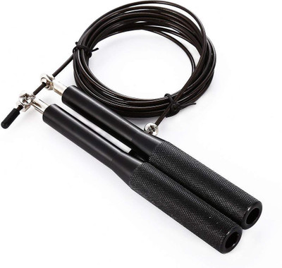 

QUINERGYS ® Jumping Rope with 2 10ft Rope Plastic Handles Skipping Rope Speed Skipping Rope(Black, Length: 320 cm), Multicolor-540