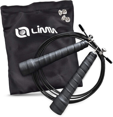 

QUINERGYS ™ High Speed Cable Jump Rope with Non-Slip PU Leather Handles Speed Skipping Rope(Black, Length: 320 cm), Multicolor-513