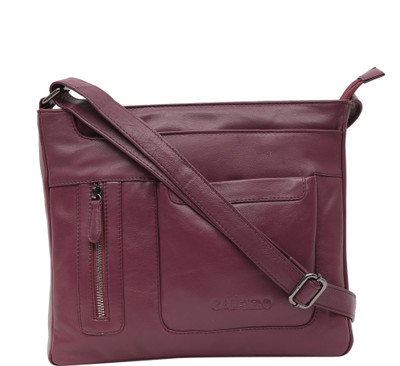 

Calfnero Women Casual Purple Genuine Leather Sling Bag