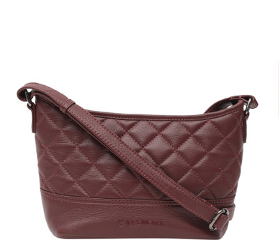 

Calfnero Women Casual Maroon Genuine Leather Sling Bag