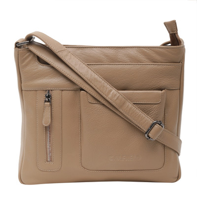

Calfnero Women Casual Beige Genuine Leather Sling Bag