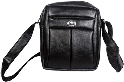 

Young Men Casual Black PU Sling Bag