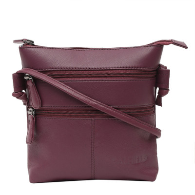 

Calfnero Women Casual Purple Genuine Leather Sling Bag