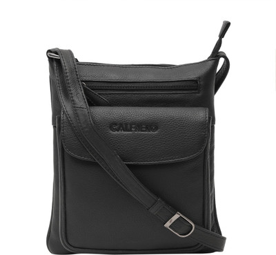 

Calfnero Women Casual Black Genuine Leather Sling Bag