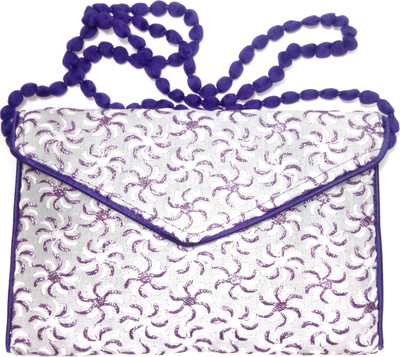 

KASIA Women Casual White, Purple Polyester Sling Bag, Purple;white