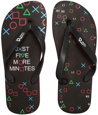 

Sports Meister Sports Meister for New Stylish Men's Black Color Playstation Remote Printing Designs Rubber Flip Flop Flip Flops