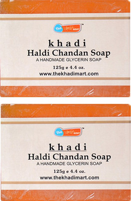 KHADI MART Chandan Haldi Soap - (Pack of 2)(250 g, Pack of 2)