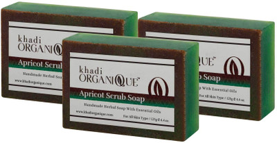 

Khadi organique Handmade soap Apricot Scrub(375 g, Pack of 3)