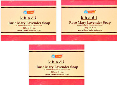 

KHADI MART Rose Mary Soap - (Pack of 3)(375 g, Pack of 3)