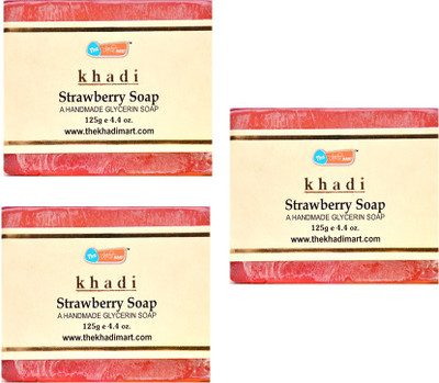 

KHADI MART Strawberry Soap - (Pack of 3)(375 g, Pack of 3)