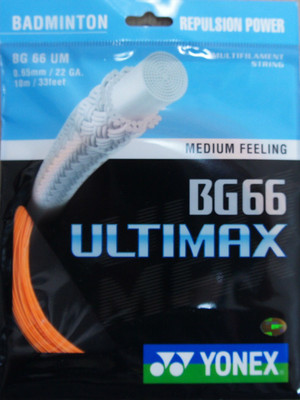 

Yonex BG66 Ultimax 0.65 Badminton String - 10 m(Orange)