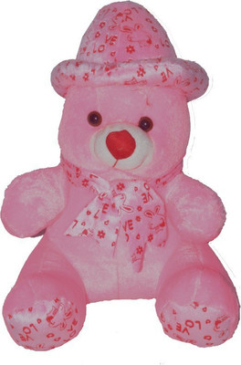 

smayira soft teddy with cap - 43 cm(Baby Pink)