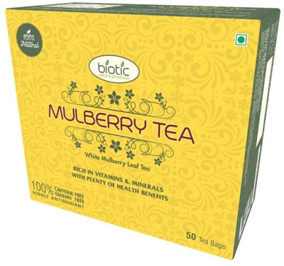 

biotic White Mulberry Leaf Tea, Full of Nutrients Anti-Oxidants Vitamins Minerals, Weight Loss and Diabetic Herbal Tea Bags Box(50 Bags)