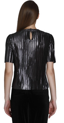 Only Casual Short Sleeve Solid Women Grey Top