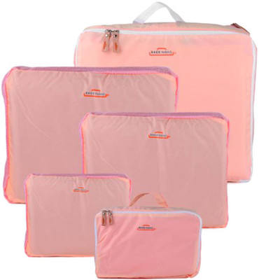 

PackNBuy Travel Organizers Bags in Bag 5 Set Packing Cubes Combo(Pink)