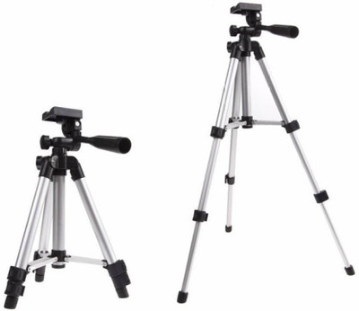 

MobFest Tripod-3110 40.2 Inch Portable Camera Tripod With Three-Dimensional Head & Quick Release Plate Tripod(Black, Silver, Supports Up to 2000)