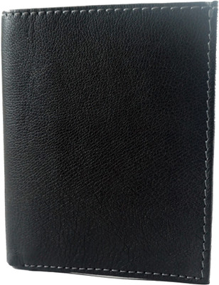 

flex boom Men Black Genuine Leather Wallet(6 Card Slots)