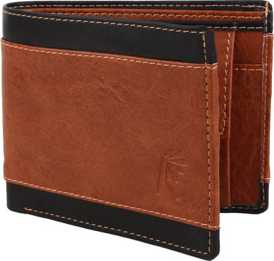 

R Men Casual Black, Brown Artificial Leather Wallet(8 Card Slots), Tan black