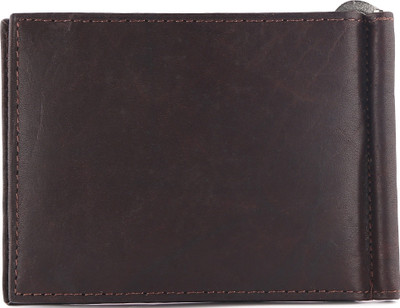 

FIFBI Men Casual Brown Genuine Leather Money Clip(6 Card Slots), D brown