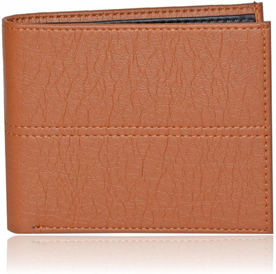 

arrowbee Men Tan Artificial Leather Wallet(6 Card Slots), Tan-black
