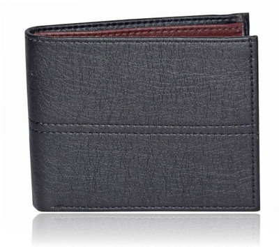

arrowbee Men Black Artificial Leather Wallet(6 Card Slots), Black-brown