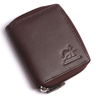

Growth India Men Brown Genuine Leather Wallet(8 Card Slots)