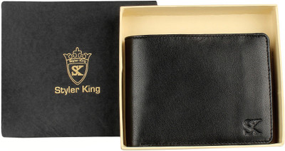 

Styler King Men Formal Black Genuine Leather Wallet(9 Card Slots)