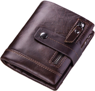 SPL Men Brown Genuine Leather Wallet(12 Card Slots), Coffee
