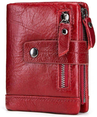

SPL Men Red Genuine Leather Wallet(12 Card Slots)