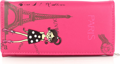 

b4bags Girls Red Artificial Leather Wallet(4 Card Slots), Dark pink