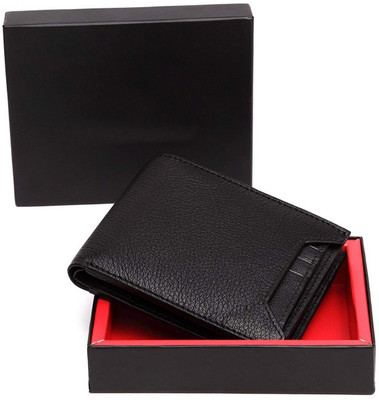 

LAER Men Black Genuine Leather Wallet(10 Card Slots)