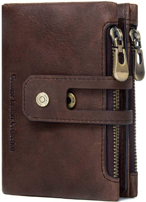 

SPL Men Brown Genuine Leather Wallet(12 Card Slots), Coffee