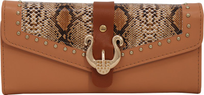 

Bee fashionable Women Beige Artificial Leather Wrist Wallet(10 Card Slots), Begie;golden colour dots