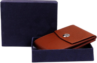 

LAER Men Tan Genuine Leather Wallet(8 Card Slots)