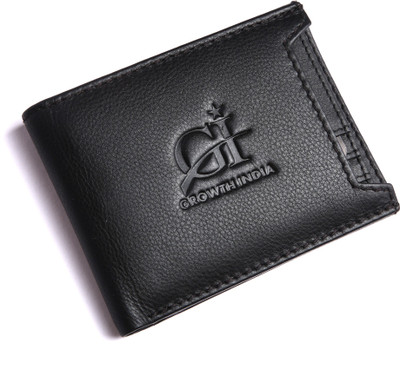 

Growth India Men Black Genuine Leather Wallet(8 Card Slots)