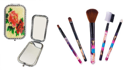 

INAAYA Face Makeup Brushes And Compact Mirror For Women And Girls Use(Set of 6)